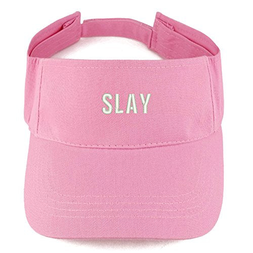 Trendy Apparel Shop Slay Embroidered 100% Cotton Adjustable Visor