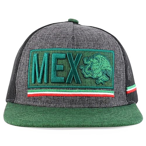 Trendy Apparel Shop MEX 3D Embroidered Flatbill Snapback Cap