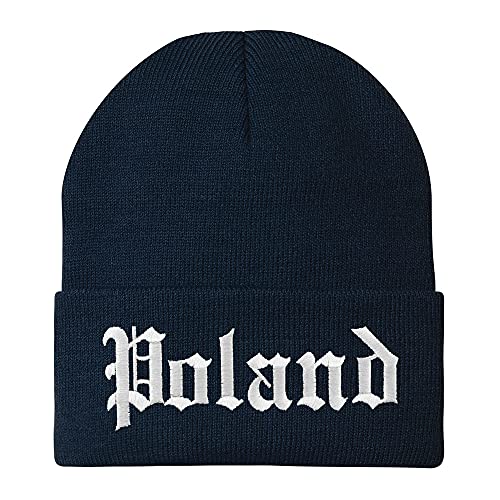 Trendy Apparel Shop Poland Old English Embroidered Long Cuff Beanie
