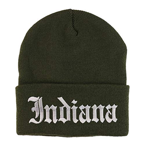 Trendy Apparel Shop Indiana State Old English Embroidered Long Cuff Beanie