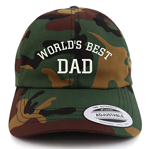 Trendy Apparel Shop XXL World's Best Dad Cotton Embroidered Unstructured Cap