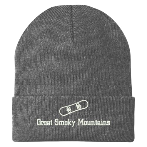 Trendy Apparel Shop Great Smoky Mountains Snowboard Logo Embroidered Long Cuff Beanie