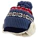 Trendy Apparel Shop Youth Size Kid's Warm Acrylic Brim Knit Winter Print Trapper Hat with Pom Pom