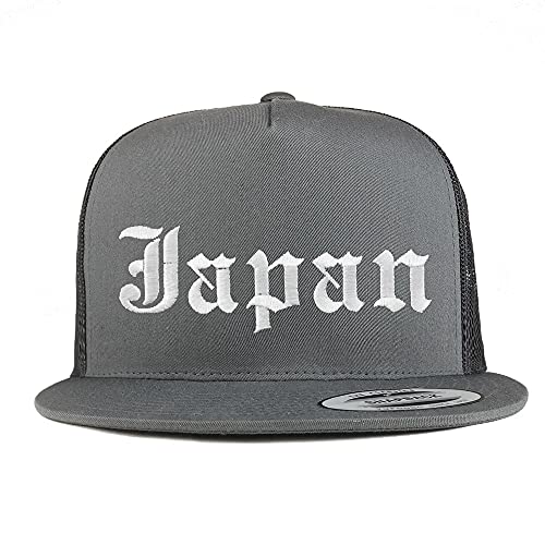 Trendy Apparel Shop Japan Old English 5 Panel Flatbill Trucker Cap