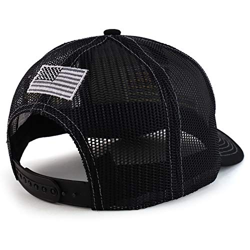 Trendy Apparel Shop 3D USA Flag Embroidered Structured Snapback Mesh Back Cap