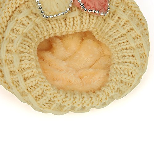 Trendy Apparel Shop Studded Floral Knitted Fleece Lined Beanie and Knit Scarf Set 2PC