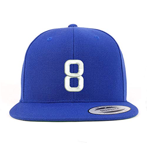 Trendy Apparel Shop Number 8 Embroidered Snapback Flatbill Baseball Cap