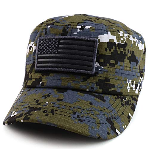 Trendy Apparel Shop USA Hook and Loop Flag Flat Top Baseball Cap