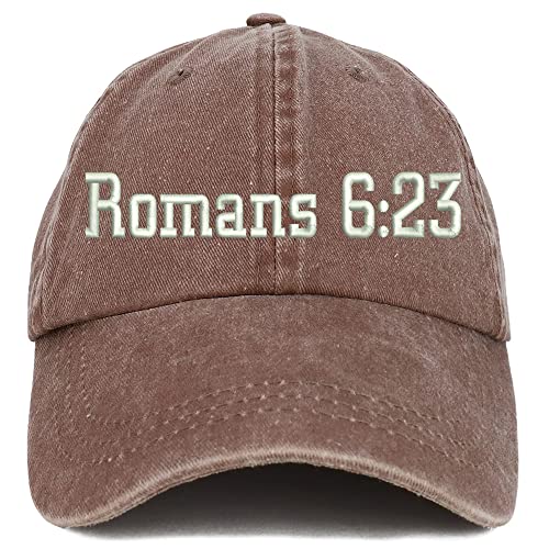 Trendy Apparel Shop Romans 6:23 Washed Pigment Dyed Baseball Cap