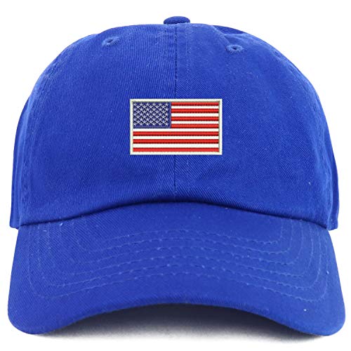 Trendy Apparel Shop Youth Sized White American Flag Embroidered Adjustable Unstructured Baseball Cap