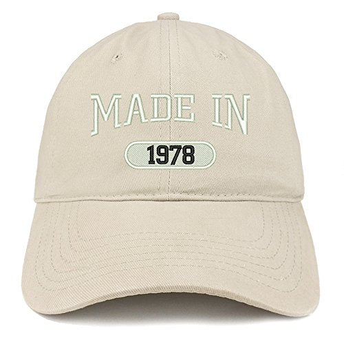 Trendy Apparel Shop Made in 1978 Embroidered 43rd Birthday Brushed Cotton Cap