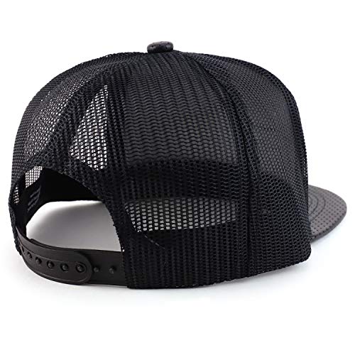 Trendy Apparel Shop Rubber Marijuana Leaf Patch Leather Flatbill Snapback Cap
