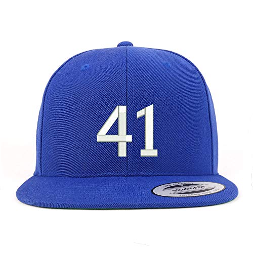 Trendy Apparel Shop Number 41 Embroidered Snapback Flatbill Baseball Cap