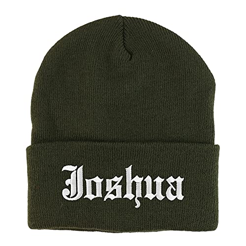 Trendy Apparel Shop Joshua Old English Embroidered Long Cuff Beanie