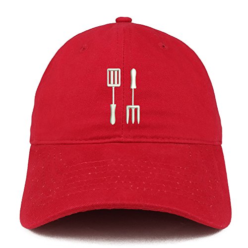 Trendy Apparel Shop Barbeque Utencil Embroidered Low Profile Soft Cotton Baseball Cap