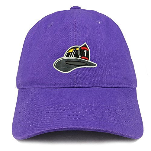 Trendy Apparel Shop Fire FD Hat Embroidered Brushed Cotton Dad Hat Ball Cap - Purple