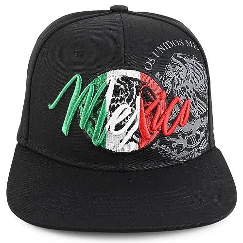 Trendy Apparel Shop Mexico Eagle Embroidered Flatbill Snapback Cap
