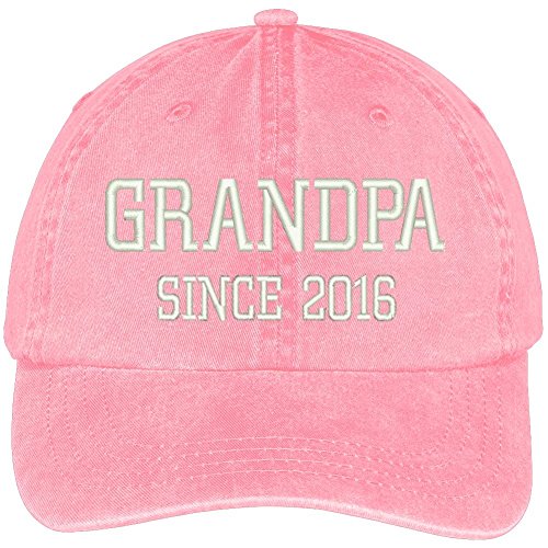 Trendy Apparel Shop Grandpa Since 2016 Embroidered Pigment Dyed Low Profile Cotton Cap