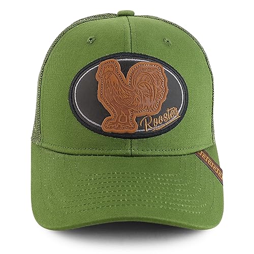 Trendy Apparel Shop Rooster Patch Embroidered Mesh Snapback Baseball Cap