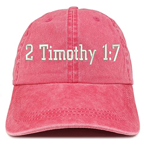 Trendy Apparel Shop 2 Timothy 1: 7 Washed Pigment Dyed Baseball Cap
