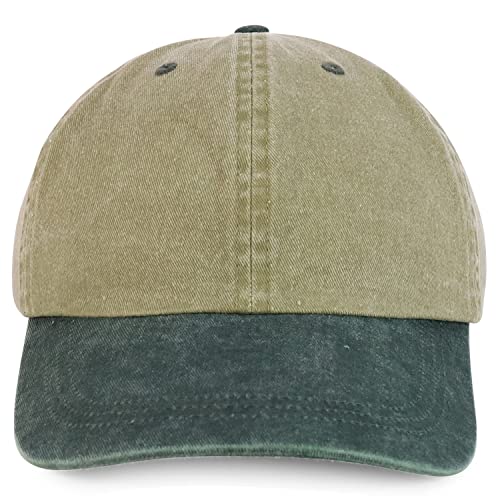 Trendy Apparel Shop Oversize 2XL Pigment Dyed Two Tone Baseball Cap