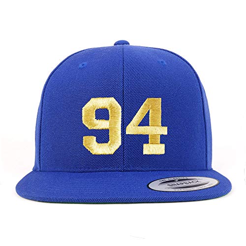 Trendy Apparel Shop Number 94 Gold Thread Flat Bill Snapback Baseball Cap