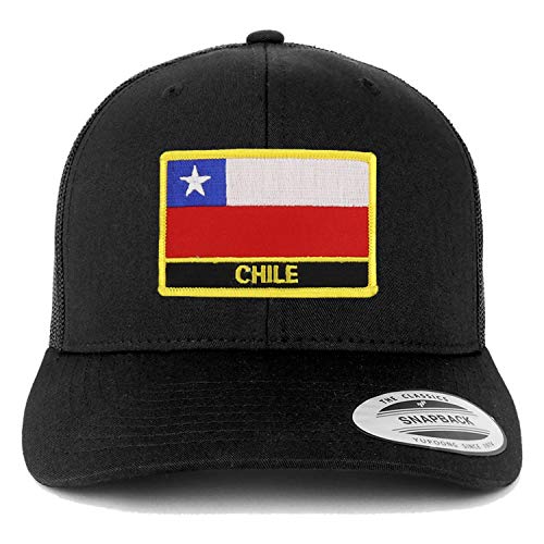 Trendy Apparel Shop Chile Flag Patch Retro Trucker Mesh Cap