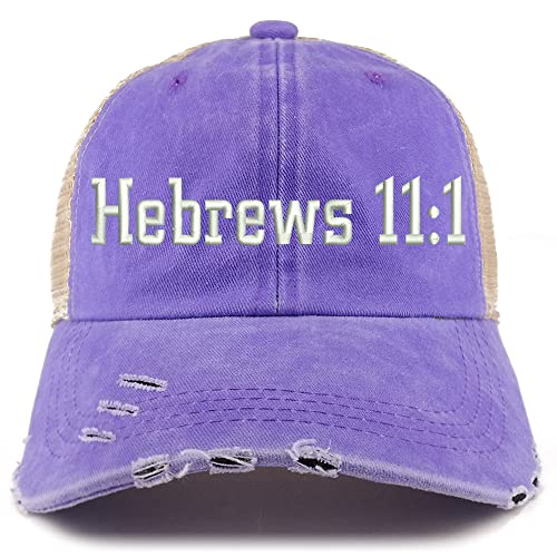 Trendy Apparel Shop Hebrews 11:1 Frayed Bill Trucker Mesh Back Cap