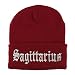 Trendy Apparel Shop Sagittarius Old English Embroidered Long Cuff Beanie