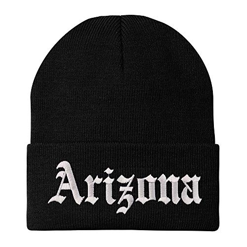 Trendy Apparel Shop Arizona State Old English Embroidered Long Cuff Beanie