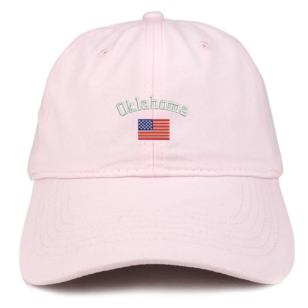 Trendy Apparel Shop Oklahoma USA Flag Low Profile Soft Cotton Baseball Cap