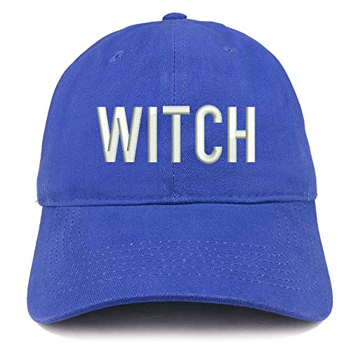 Trendy Apparel Shop Witch Embroidered Soft Crown 100% Brushed Cotton Cap
