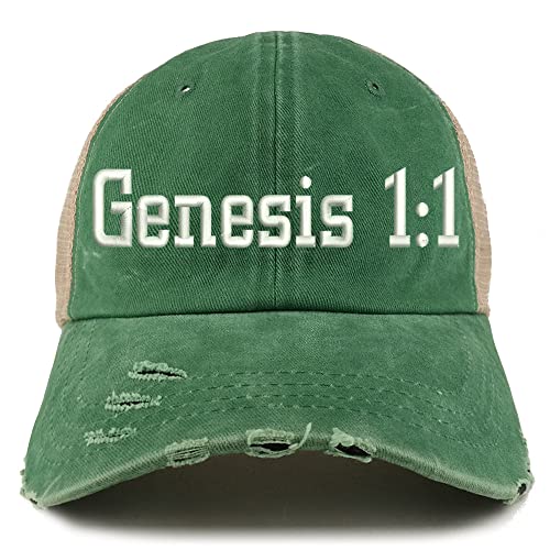 Trendy Apparel Shop Genesis 1:1 Frayed Bill Trucker Mesh Back Cap