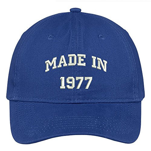 Trendy Apparel Shop Made in 1977-42nd Birthday Embroidered Brushed Cotton Baseball Cap