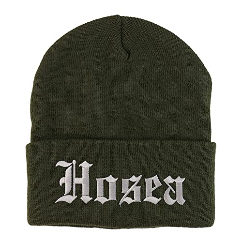 Trendy Apparel Shop Hosea Old English Embroidered Long Cuff Beanie