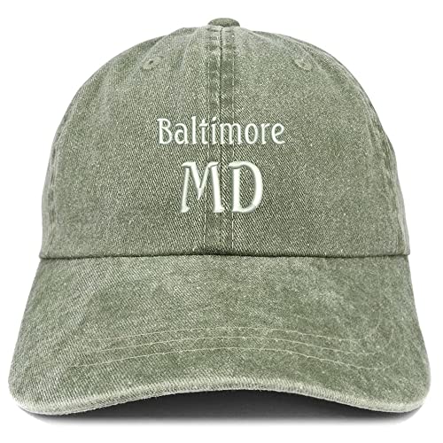 Trendy Apparel Shop Baltimore MD Embroidered Pigment Dyed Washed Baseball Cap