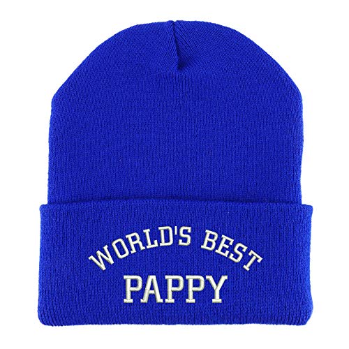 Trendy Apparel Shop World's Best Pappy Embroidered Made in USA Cuff Folded Acylic Knit Winter Beanie Hat