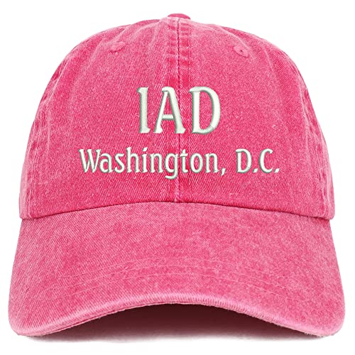 Trendy Apparel Shop IAD Washington DC Embroidered Pigment Dyed Washed Baseball Cap