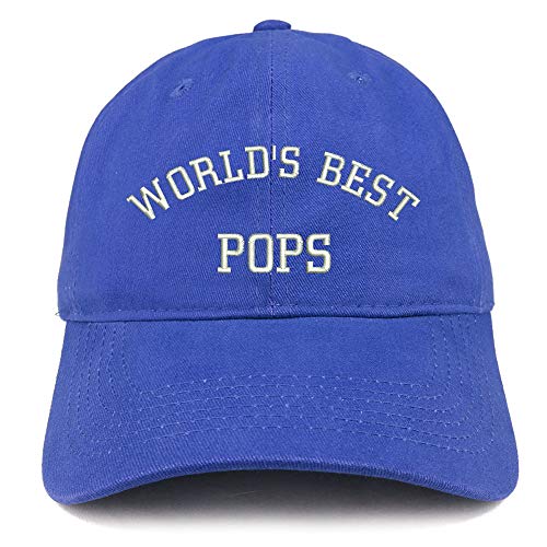 Trendy Apparel Shop World's Best POPS Embroidered Soft Crown 100% Brushed Cotton Cap