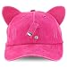Trendy Apparel Shop Washed Cotton Cat Ear Baseball Cap with Sunglasses Holder
