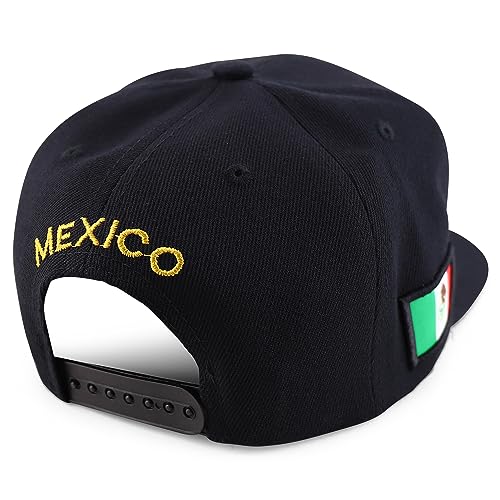 Trendy Apparel Shop Cities of Mexico Circular Logo Embroidered Flatbill Snapback Baseball Cap