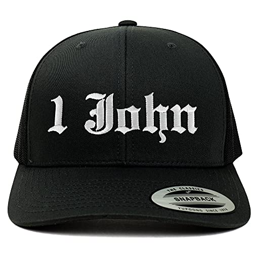Trendy Apparel Shop 1 John Old English 6 Panel Trucker Mesh Cap