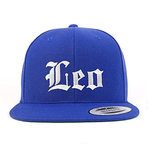 Trendy Apparel Shop Leo Old English Embroidered Flatbill Snapback