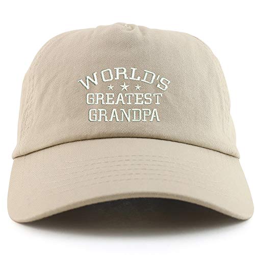 Trendy Apparel Shop World's Greatest Grandpa Embroidered 5 Panel Unstructured Soft Crown Baseball Cap