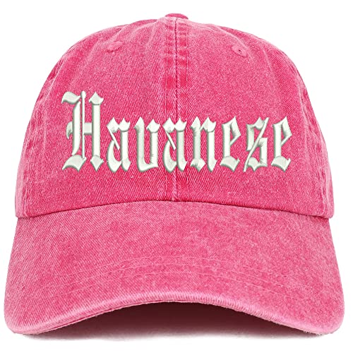 Trendy Apparel Shop Old English Havanese Washed Pigment Dyed Baseball Cap