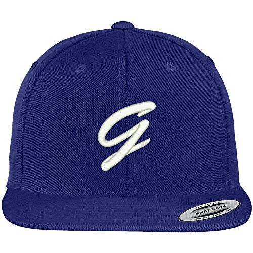 Trendy Apparel Shop Letter G Brushed Script Embroidered Flat Bill Snapback Baseball Cap