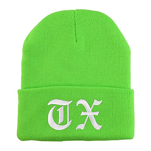 Trendy Apparel Shop Texas TX Old English Embroidered Long Cuff Beanie