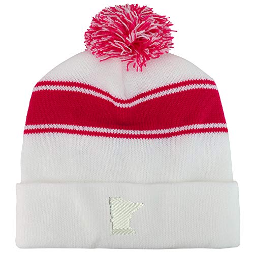 Trendy Apparel Shop Minnesota State Two Tone Pom Striped Long Beanie Hat