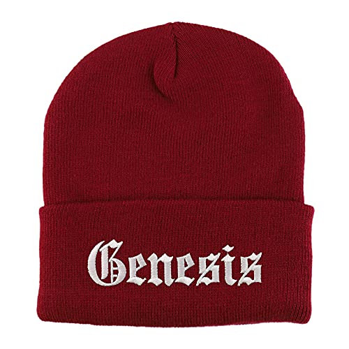 Trendy Apparel Shop Genesis Old English Embroidered Long Cuff Beanie