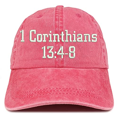 Trendy Apparel Shop 1 Corinthians 13:4-8 Washed Pigment Dyed Baseball Cap
